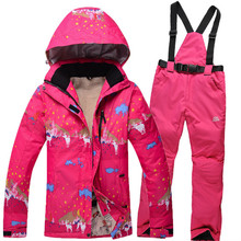2016 newest ski suits women’s jacket+pants snowboard clothes snowboarding skiing jackets sports waterproof windproof breathable
