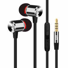 Hot Sale high quality Earphone 3.5mm Metal headset In-Ear Earbuds For Cellphone MP3 MP4 Earphones With Microphone