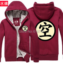Hot winter coat zipper sweatshirt cosplay costumes hoodie Dragon Ball Z Gokun thickening men women jacket