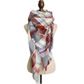 Brand Fashion Winter Warm Oversized Long Scarf Faux Wool Scarf Women Plaid Thick Scarves Shawl for
