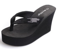 Sequins Beading Flip Flops 2016 Female High Heeled Women Wedges Sandals Heavy Bottomed Slippers Damen Schuhe