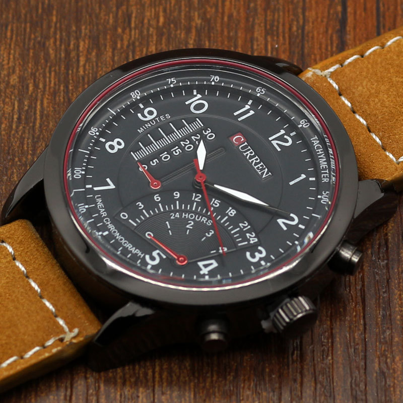 Fashion Curren Business Man Wrist watch Genuine Leather Casual wristwatch Male Relogio Hot reloj de pulsera