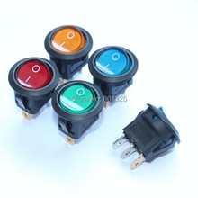 filn on off 12vdc LED illuminated round rocker switch