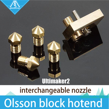 HOT!DIY 3D printer Ultimaker 2+ UM2 Extended+ Olsson block kit for 3mm filament E3D Olsson block hotend interchangeable nozzle