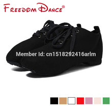 Canvas Jazz Dance Shoes Lace-up Soft Split Soles Ballet Dance Shoes Gym Yoga Fitness Karate Shoes Flat Sneakers Free Shipping
