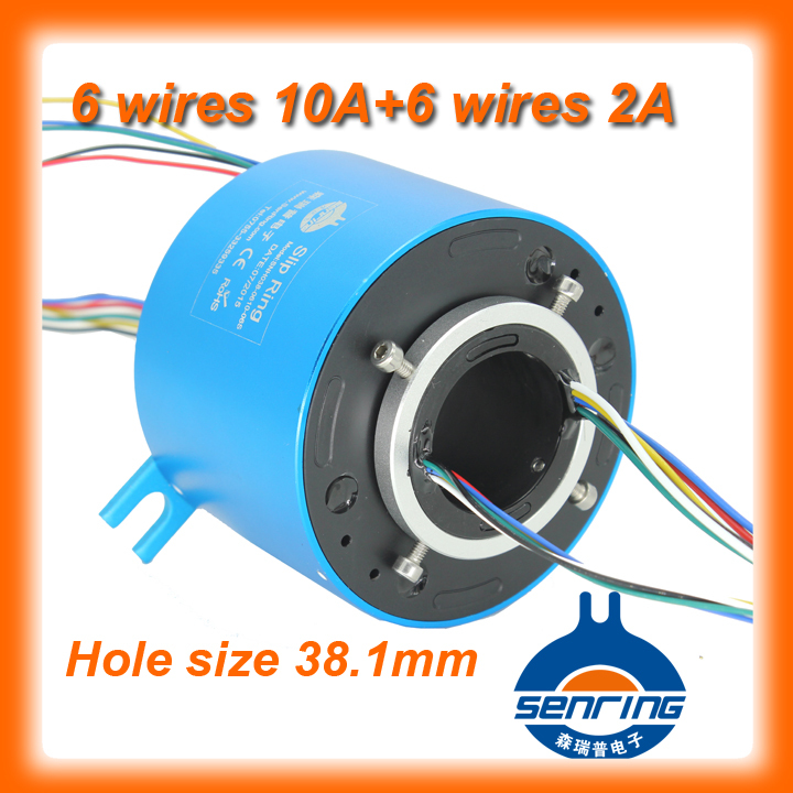 Electrical rotary connector 1.5'' bore size(38.1mm) with 6 circuits 10A