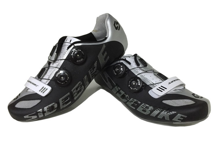 New Sidebike Carbon Road Cycling Shoes Sapatilha Ciclismo Self-locking Bike Carbon Bicycle Shoes Highway Shoes Men Athletic Shoes Black White BD005