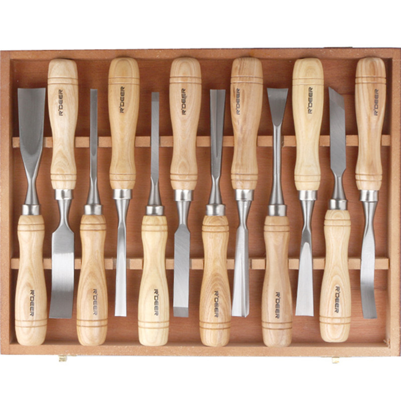 12 Pcs Wood Carving Chisel Set Tool Wood Working Knife in Box Professional