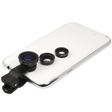 Universal 3 in 1 Clip fish eye lens wide angle macro cell mobile phone lens For