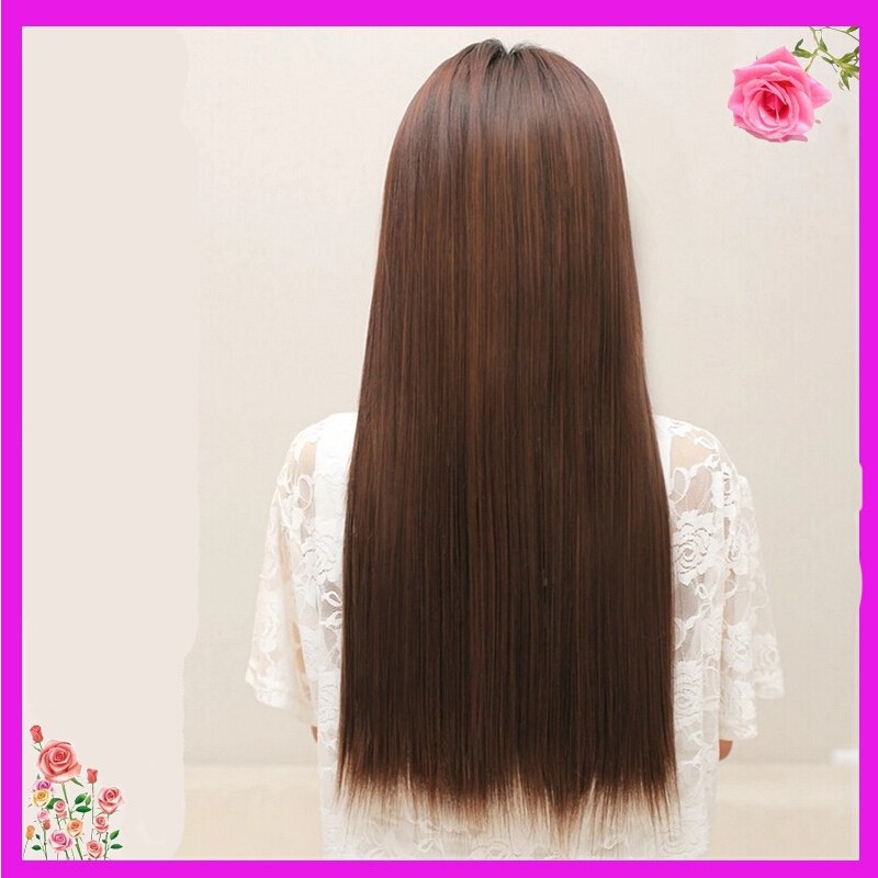 120gpc 1pclot 24\'\' synthetic hair long straight 5 clips one piece clip on hair extensions free shipping (11)