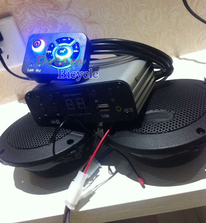 WAV Motorcycle MP3 audio system dirt bike mp3 player motor vehicle FM radio support SD card USB