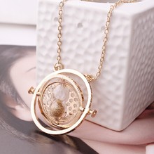 ( $7 free shipping ) Harry Potter Rotating Time Turner Necklace Hourglass Pendent