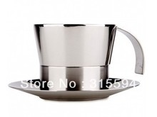 Hot selling High quality Double Wall Stainless Steel Coffee Cup Saucer G35004