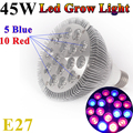 10PCS Lot LED 45W E27 Led Plant light E27 Led Hydroponic Plant Flowers Vegatables Green Led