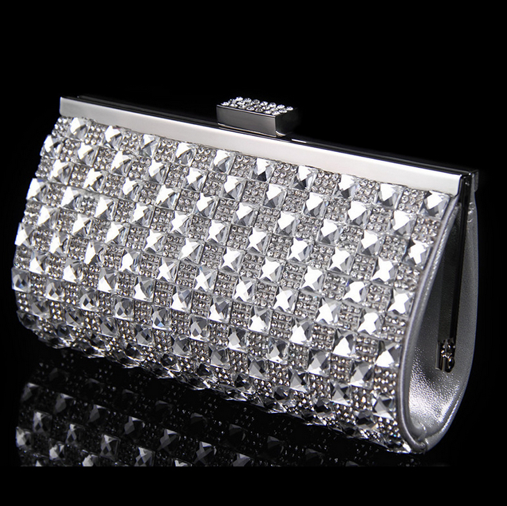 silver acrylic clutch