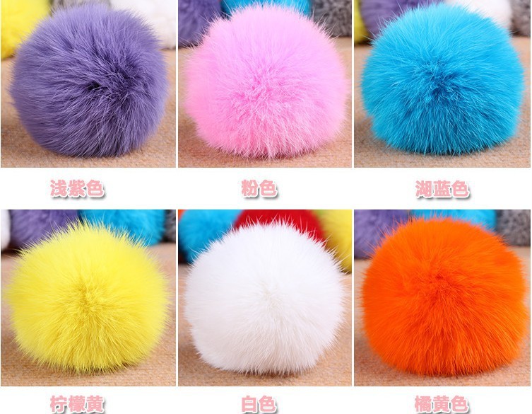 100% Genuine rabbit fur pompoms fur balls D11 for winter Skullies Beanies hats knited cap iphone keybag clothes free shipping (6)