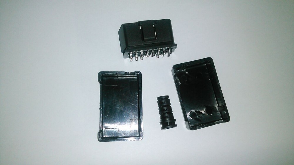 DIY 16pin 16 Pin OBD-II OBDII OBD 2 OBD2 J1962 male Connector Adapter Plug no need Screw (5)