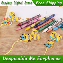 10pcs/lot Despicable Me Cartoon Anime The Minion Style 3.5mm In-Ear Headphones Earphones For Mobile Phone MP3 MP4