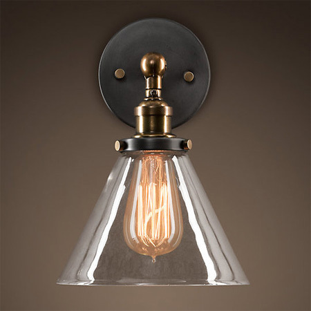 Retro glass wall lamp wall lamp modern minimalist bedroom bedside wall lamp study-in Wall Lamps ...