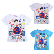 2015 new Hot Paw Patrol summer Kids Boys Girls Cartoon Tees Tops shirt Clothing 2 7Y