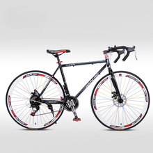 Double Disc Brake Mountain Bike, 21 Speed 26 Inch Road Bike Fashion Racing Stripes Design Bicycle For Men,YZS028