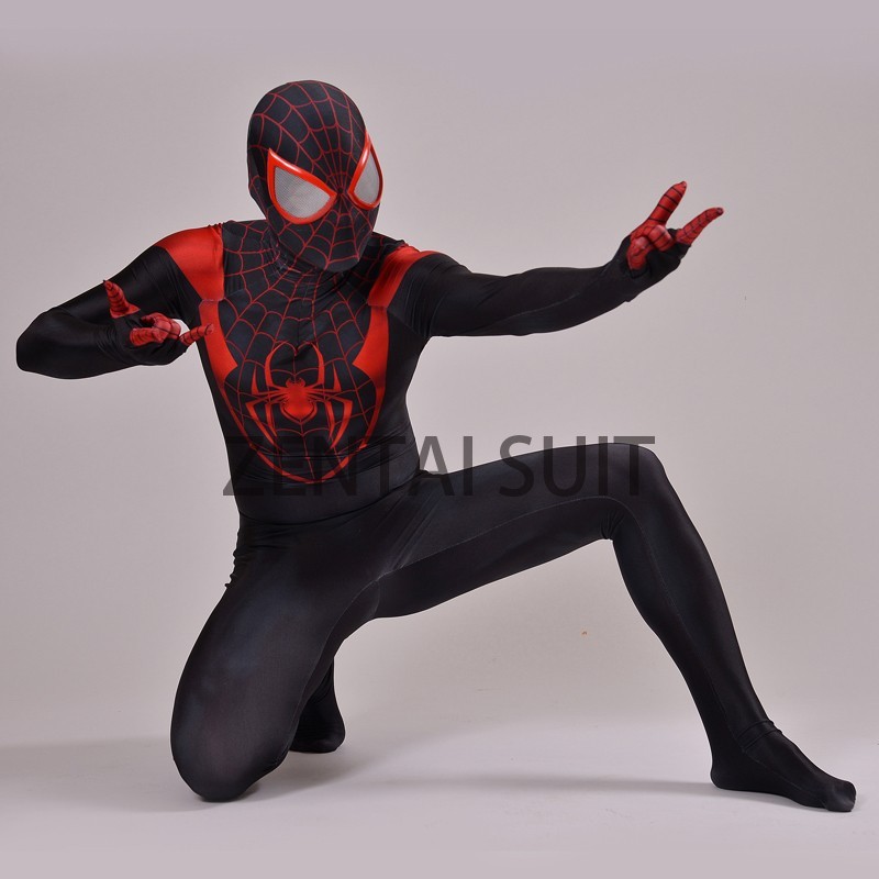 3D Last Ultimate Spider-Man Morales sale Stop118 Lilangeni free Cosplay suit halloween Spiderman Miles Costume discount fullbody Swazi hot shipping Printing Swazi SZL Lilangeni 2 3D Last Ultimate Spider-Man 2