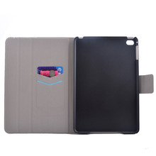 2015 New Flower Print Flip Leather protective Case Cover For iPad Mini 4 With Stand Card