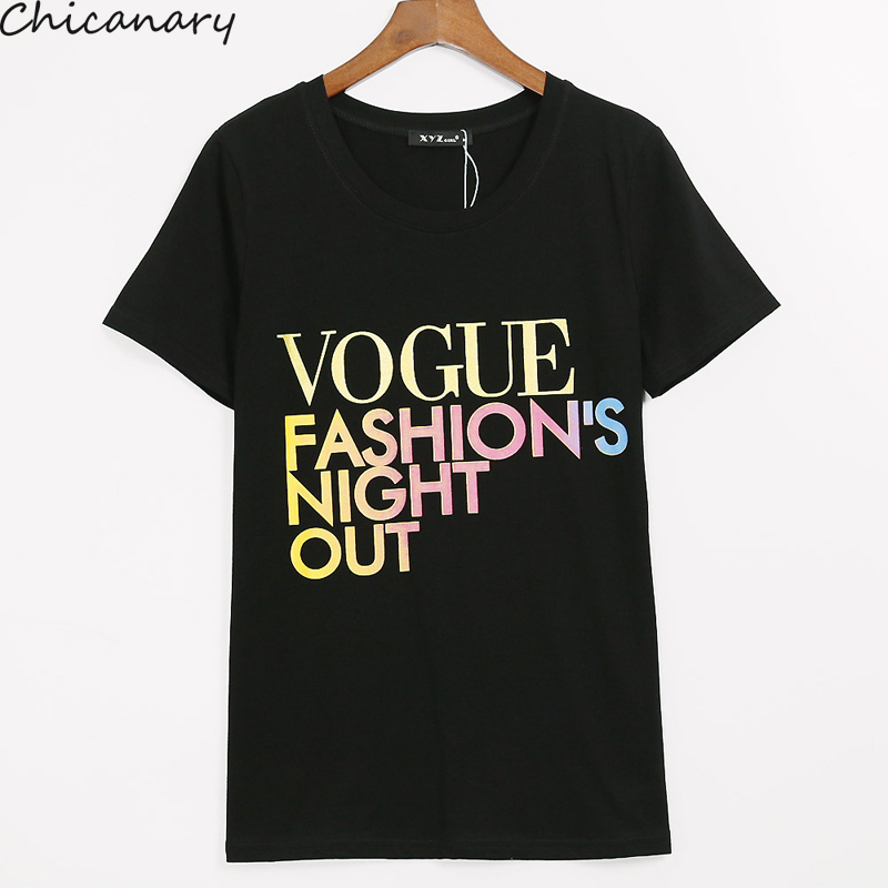 2017新着tシャツ女性文字ヴォーグfashion\u0027sナイトアウトプリントtシャツtシャツトップ女