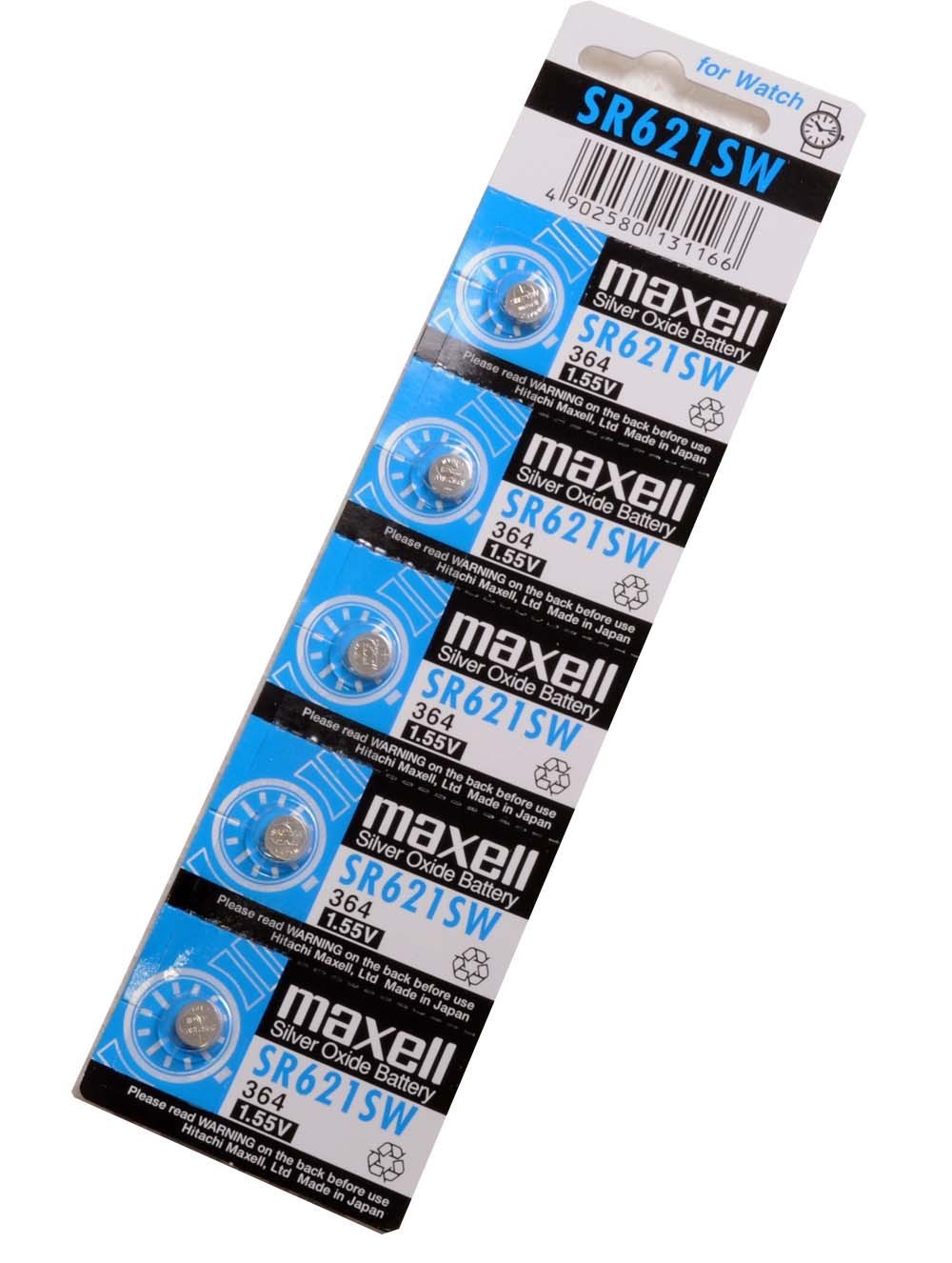 5pcs/lot(1pack) Maxell SR621SW 364 Silver Oxide Watch Battery Made in