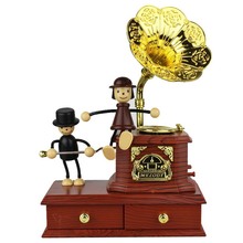 Best birthday gift home decoration lovely doll toys Gramophone music box for girl and kids