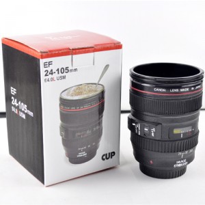 JJ160 400ML Camera Lens Mugs Plastic Coffee Tea Cup Creative Cups Home Kitchen Dining Bar Tableware