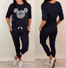 New Autumn 2015 Jogging Suits For Women Cute Casual Black Gray Sport Suit Brand Tracksuit Sports Costomes Hoodies Set