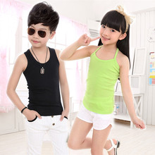 2016 new style hot boys girls vest children breathable fashion beautiful summer Kids T shirts Colorful Sleeveless Tank top