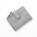 Trendy Retro Nubuck Leather Women Bi fold Wallet 2016 New Fashion Short Buckle Closure Wallet Korean