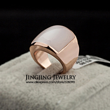 Good Luck Jewellery For Man and Woman 18K Rose Gold Plated Opal Stone Lovers Finger Ring