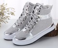 All match Women shoes high canvas shoes women fashion casual shoes for women Flat Gold silver