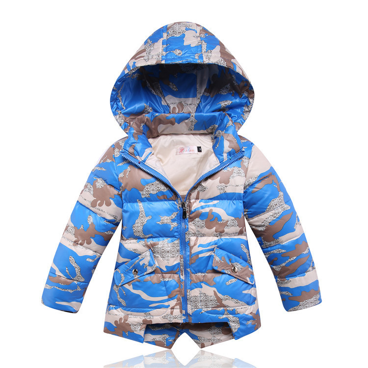 2015 new children boys and girls down jacket and long sections thick camouflage jacket large children's children's children