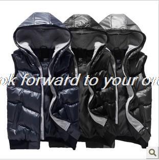 2014 autumn winter new Korean fashion Hooded cotton Vest slim comfortable Jackets coats man casual Wear