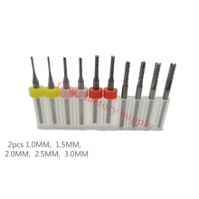 Hot sale10pcs PCB milling cutter 1.0-3.0mm fish tail milling cutter milling cutter tungsten carbide mini end mill engraving CNC