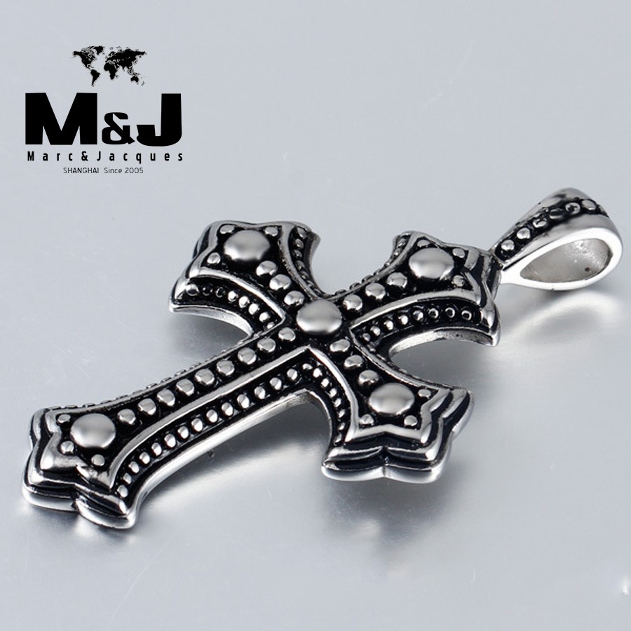 WITH RANDOM Gift Chain Vintage Jesus Christ Stainless Steel Cross