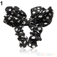 Hair Accessories Lovely Big Rabbit Ear Bow Headband Ponytail Holder Hair Tie Band Korean Style 06LW