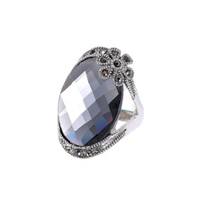 Luxury High Quality Super Large Crystal Ring Fashion Long Section Platinum Plated Ring Jewelry For Women ///AA282458729
