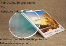 Custom made Aspherical 1.67 resin lens,16 layer coated,EMI resistant,top Brand top quality Mingyue optical lenses myopia lenses