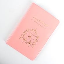 Pink Air Travel Passport Folder,passport Holder Aircraft Design 13.3cm * 9.3cm Pu Material