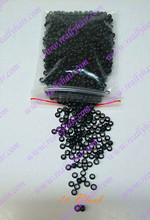 1000pcs black silicone micro nano bead with silicone line for Nano Hair Extensions tool kit 7 Colors Optional