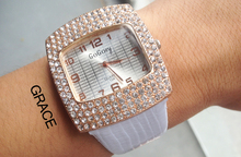 Diamond Rhinestone Big Dial GoGoey Brand Popular Watch Women Luxury Party Fashion Casual Quartz Leather Wristwatch