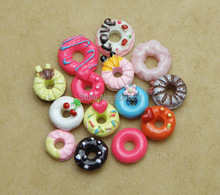 100Pcs Colorful Kawaii Mixed Resin Donuts Flatback Decals Stickers 3D Nails Art Fingernails Decoration