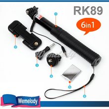 2015 новый RK89E дьявола bastone монопод для самостоятельной аудио кабель пало расширяемый Selfie палка рубец для Iphone Samsung Android gopro камеры