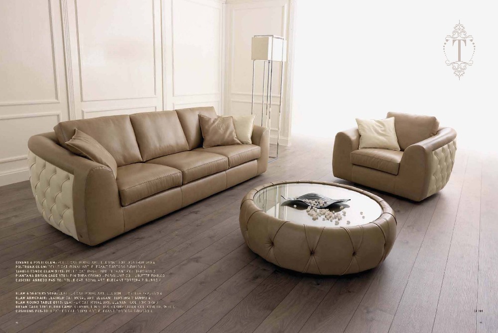 Compra sofá de cuero color beige online al por mayor de China