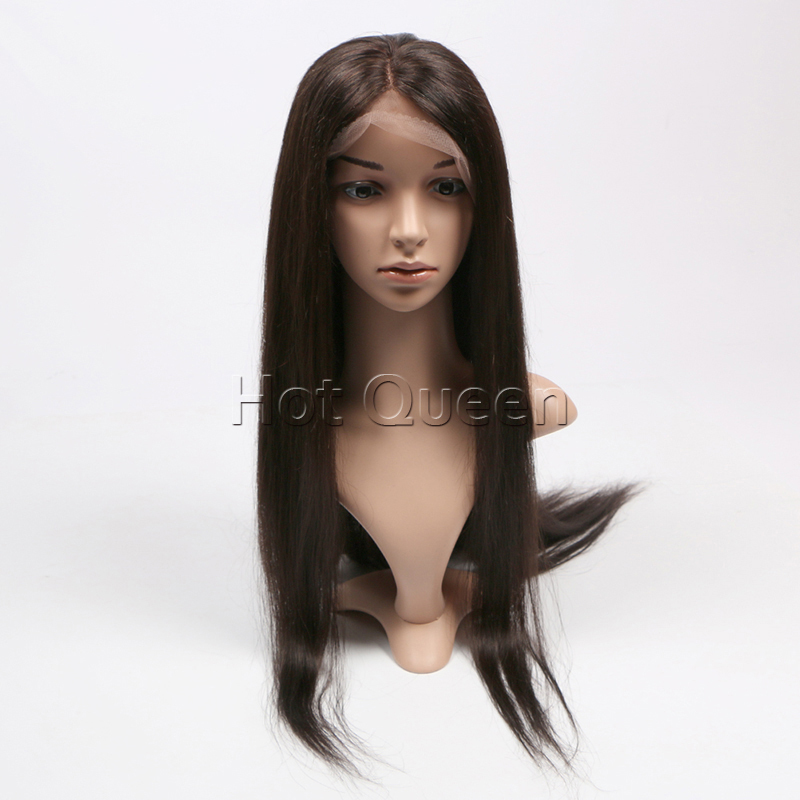 Brazilian Human Virgin Hair #2 Dark Brown Lace Front Wig Swiss Lace  Remy Human Virgin Hair Gluless Full Lace Wig Silky Straight